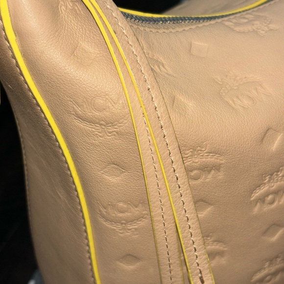 MCM Klara Shoulder leather Bag with Yellow Trim - Picture 8 of 15